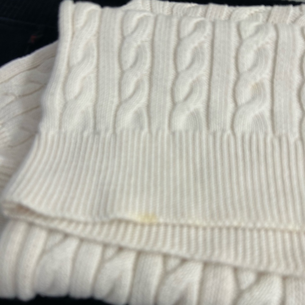 Ralph Lauren White Crewneck Cable Knit Sweater Sz L - Picture 10 of 13